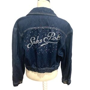 Saks Potts Dark Blue Jean Jacket size 2